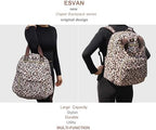 Esvan linen canvas laptop backpack featuring top grab handles