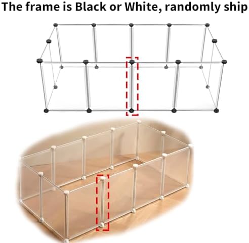 12 Panels Pet Playpen 16"x12" Plastic Rabbit Cage Small Animal Playpen, Pet Fence Indoor, DIY Enclosure for Guinea Pigs, Bunny, Hamsters, Hedgehogs (Matting) - Image 7