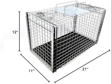 Tomahawk dual door feral cat recovery cage with top handles and removable cleaning tray