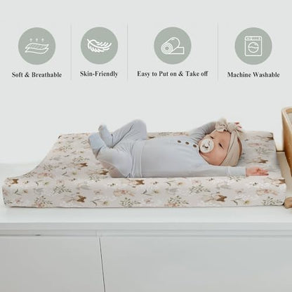 Folded baby changing pad cover package showing the premium quality fabric and design.