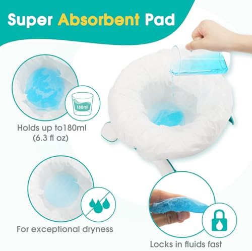 Toddler using travel potty with Minne Baby liner installed
