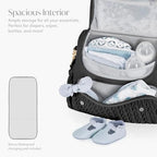 Hannah And Sophia Belle large messenger diaper bag interior compartments view