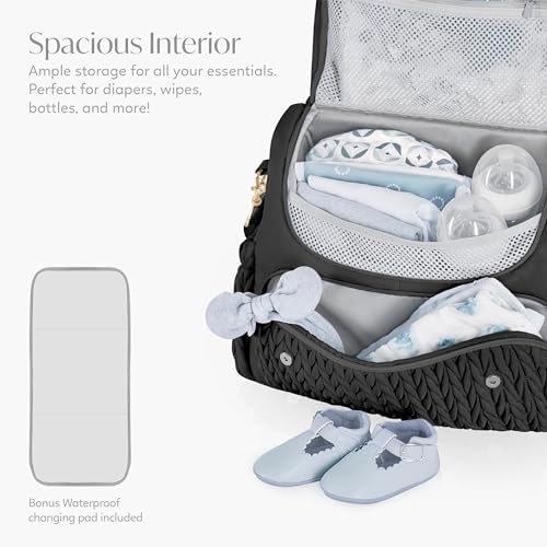 Hannah And Sophia Belle large messenger diaper bag interior compartments view