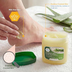 Close up of 13 ounce MED PRIDE petroleum jelly packaging instructions