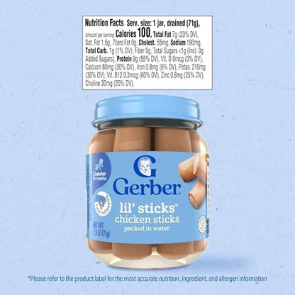 Gerber chicken sticks for 10 month old baby development