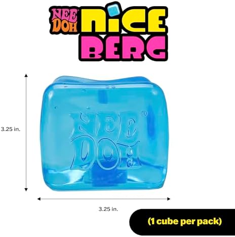 Needoh Niceberg giant squishy cube showing original square shape retention