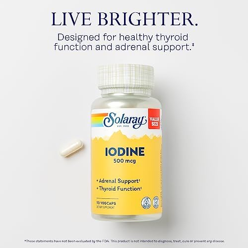 Solaray Iodine vegan supplement bottle label details