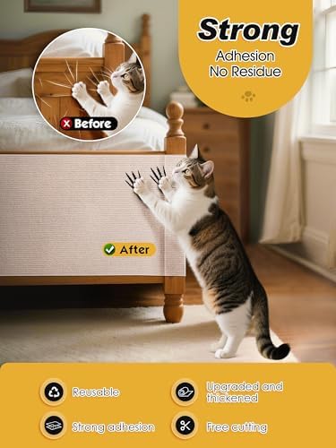 Close up view of the durable scratch resistant material of the Minyii cat pad
