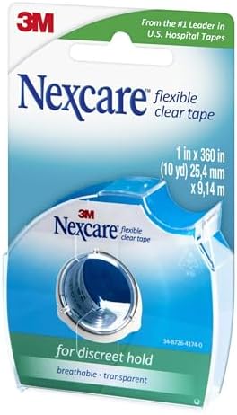 Nexcare first aid tape close up demonstrating the easy hand tearing feature along the perforated edges