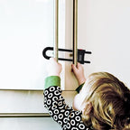 Close up of Yingranlock adjustable baby proofing latch for handles