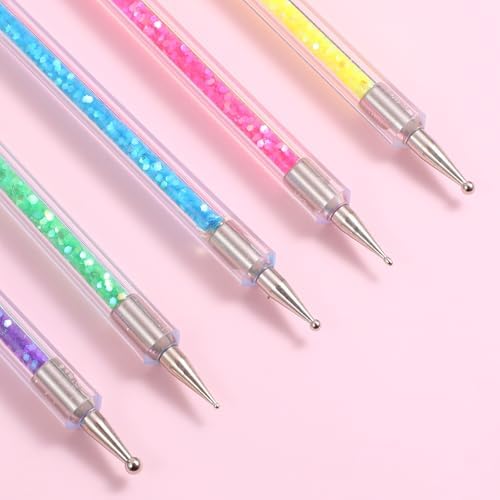 Detailed view of various dotting tool ball sizes