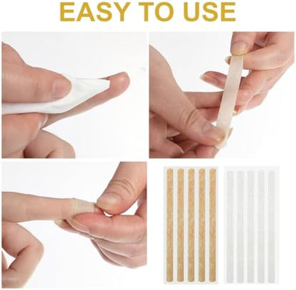 Close up view of water resistant medical grade reinforcement filaments on sterile skin closure strips.