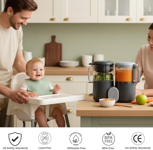 Goodscious premium imported baby food steamer with safety lid lock mechanism