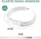 White elastic nose bandage with ear loops for rhinoplasty recovery