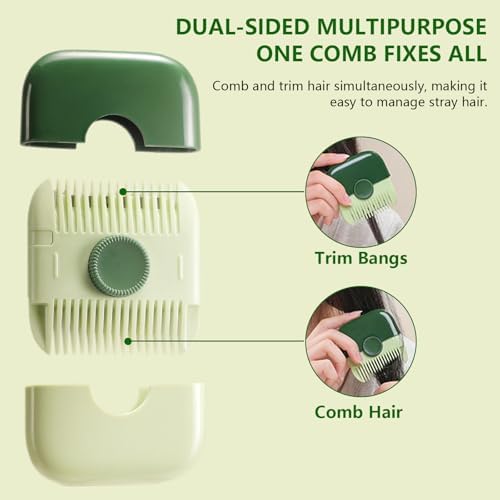 Demonstration of the dual function hair grooming tool with one side regular comb and one side trimming razor