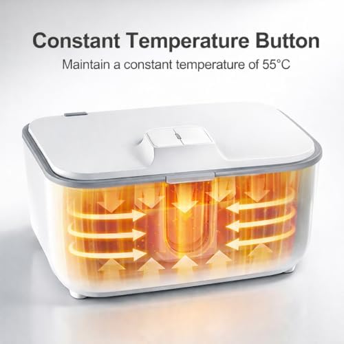 Internal view of Dakong large capacity wipe warmer compartment