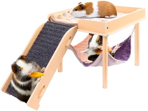 Besnew small animal hideout showing felt padded climbing stairs