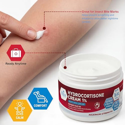 Med Pride hydrocortisone cream label showing maximum strength 1 percent formula.