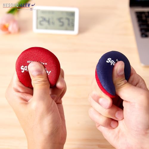 Top view of the multicolor pack of three silent desk toys for workplace stress management.