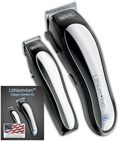 Wahl model 79600-2101P rechargeable clipper and bonus battery trimmer set side angle