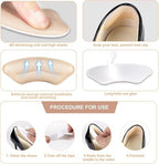 Adhesive backing view of microfiber leather shoe inserts for loose fit correction.