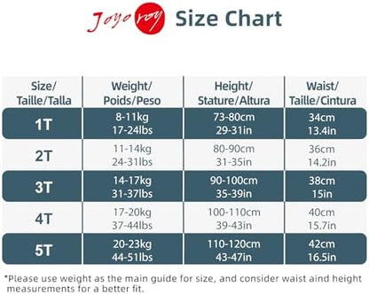 Joyo Roy 3T potty training underwear pack showcasing the included colorful tracking chart