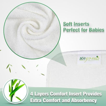 Wegreeco cloth diaper elastic leg gusset demonstrating the leakproof design construction.