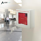 AdirMed wall mounted defibrillator box with clear acrylic window