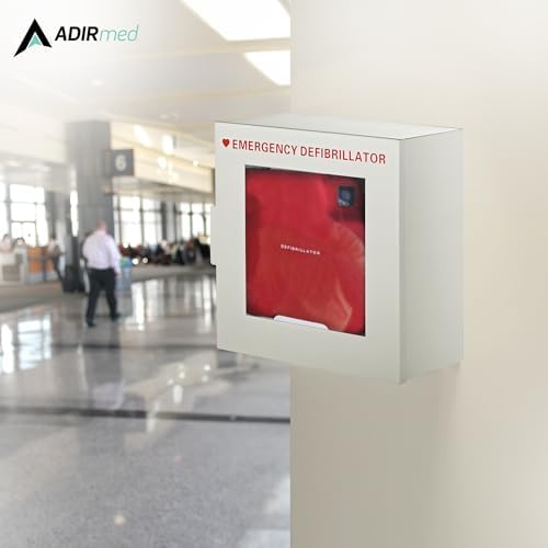 AdirMed wall mounted defibrillator box with clear acrylic window