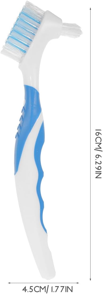 Two pack set of NOLITOY sky blue turtle cleaning brushes showcasing the lightweight ergonomic rubber handle.