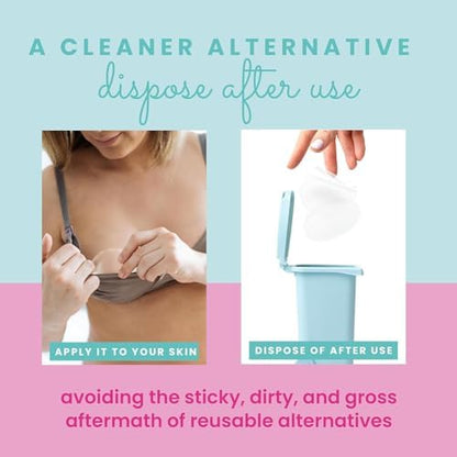 LaVie breastfeeding hydrogel nipple pads in open packaging