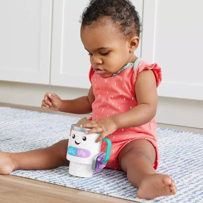 Fisher-Price activity cup detailing the easy-to-grip handle and sliding colorful clackers.