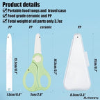 Artenny lifestyle setup showing the lightweight baby food scissors kit placed inside a modern diaper bag.