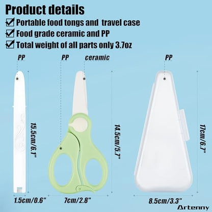 Artenny lifestyle setup showing the lightweight baby food scissors kit placed inside a modern diaper bag.