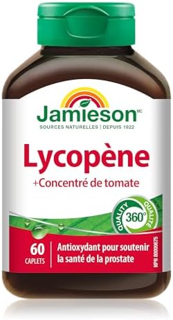 Jamieson Lycopene 10 mg antioxidant supplement for prostate health packaging layout