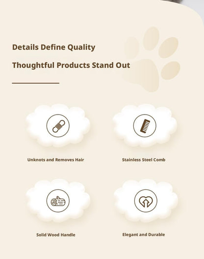 PrimePets flea comb demonstrating rounded tip safety