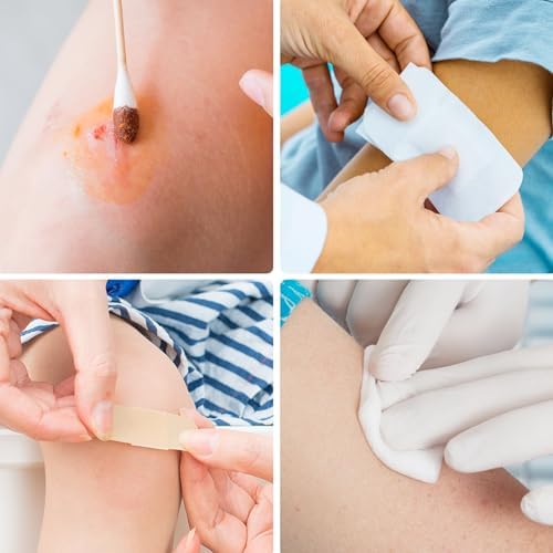 Detailed view of burn gel packets and instant cold packs included in the 371 piece kit.