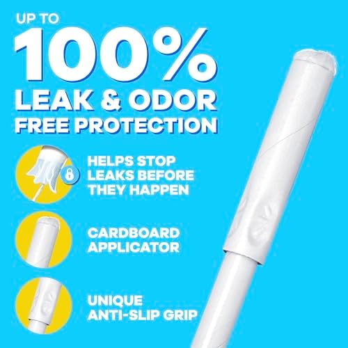 Tampax 40 pack with flushable cardboard applicator details.