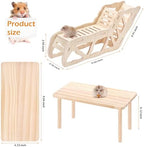 (2-piece Set) Hamster Game Wooden Platform, Tunnel Ladder Hidden Area Platform with Wooden Support Columns, Toy cage Accessories for Hamster Squirrels and Other Small Pets - Image 3