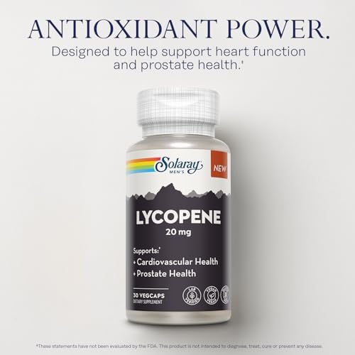 Close up of Solaray Lycopene capsule container side profile