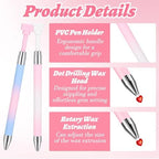 Close up of refillable diamond art wax pen tip