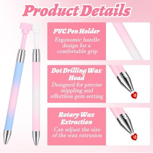 Close up of refillable diamond art wax pen tip
