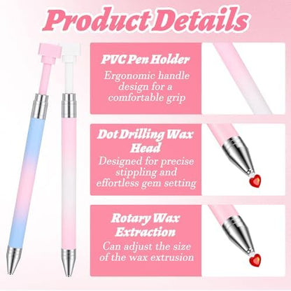 Close up of refillable diamond art wax pen tip