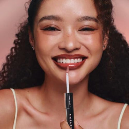 JUDYDOLL Peel Off Stain and Plumping Oil Duo - Long-Lasting Lip Stain with 3D Plumping Gloss, Hydrating and Non-Sticky Formula (#05 Coco Bronze) - Image 5