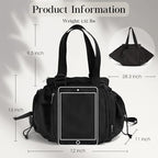 Biivoya Everyday Bag Tote close-up view of durable zippers and premium hardware details.