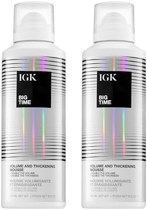 IGK Big Time Volume And Thickening Mousse 2-pack bottles layout
