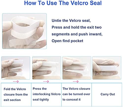 GEYIWSSXY ileostomy stoma care bags package showing secure sealing clip strips for reliable daily management