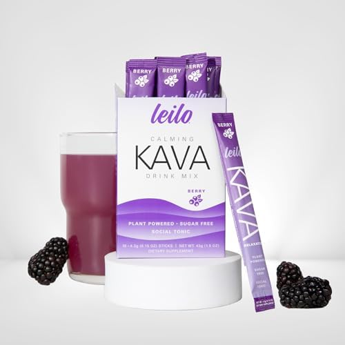 Close up of the sugar free stevia sweetened berry flavor logo on the Leilo kava packet.