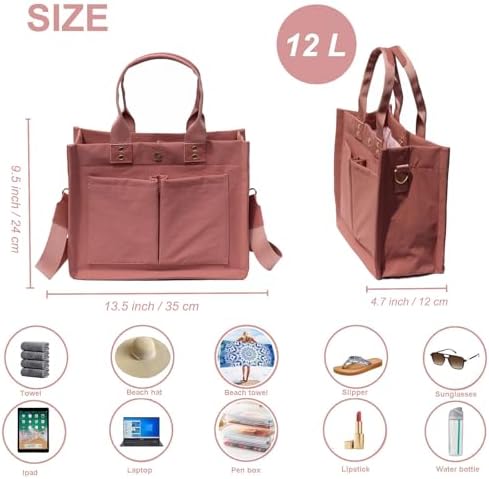 ESVAN travel tote bag highlighting exterior zipper pocket