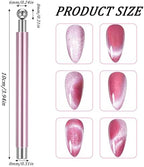 Pink double ended magnetic wand for cat eye gel nails